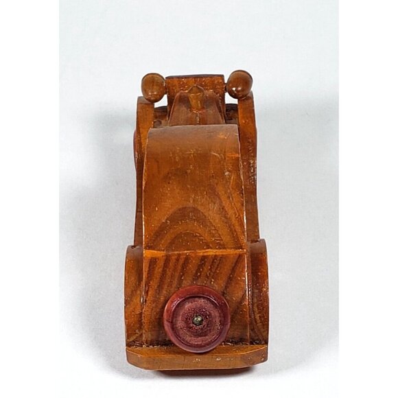 Vintage Massimo Dulli Wooden Car Automobile Hand Carved 5 inches Collectible - Picture 5 of 6
